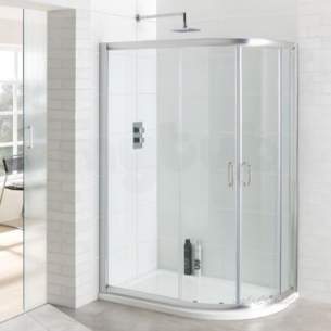 Eastbrook Showers -  Vantage Easy Clean Offset Quadrant 1300x800 Silver 69.161