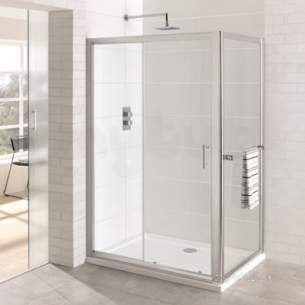 Eastbrook Showers -  Vantage Easy Clean Sliding Door 1650mm Silver 69.260