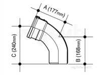 Osma Above Ground Drainage -  6s162g Grey Osma Bend 150mm 112.5d Bend