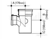 Osma Above Ground Drainage -  6s198g Grey Osma S/branch 92.5d 160x110