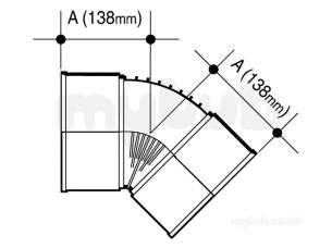 Wavin UltraRib Large Diameter Drainage -  Wavin Ur Bend 45deg Bn 150 Sn8 D/s 6ur563