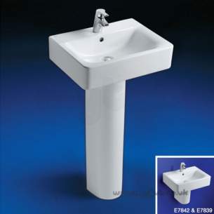 Ideal Standard Concept -  Ideal Standard Cube E784201 550mm One Tap Hole Basin White