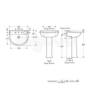 Ideal Standard Brassware -  Ideal Standard Kingston 610 Monoblock Basin Mixer Lg