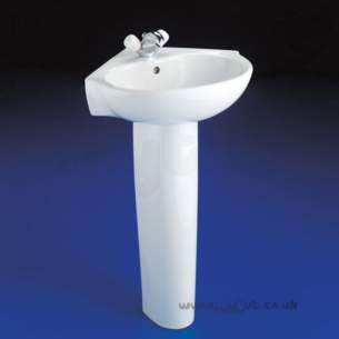 Ideal Standard Space -  Ideal Standard Space E6160 Two Tap Holes Corner Basin White