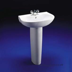 Ideal Standard Space -  Ideal Standard Space E6150 Two Tap Holes Short Proj Basin White