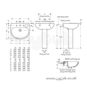 Ideal Standard Studio -  Ideal Standard Studio E0980 500mm 3th Basin White