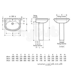 Armitage Camargue -  Armitage Shanks Camargue S2023 560mm One Tap Hole Basin Wh-special