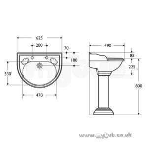 Ideal Standard Brassware -  Ideal Standard Kingston E6045 Basin Pillar Taps Pair Cp