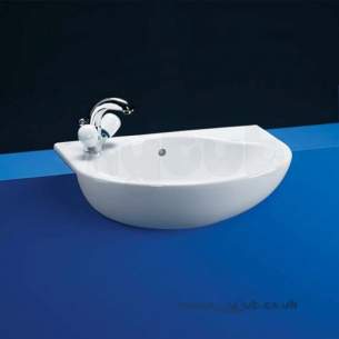 Ideal Standard Space -  Ideal Standard Space E6111 550 X 370mm One Tap Hole Left Hand Semi-countertop Basin Wh