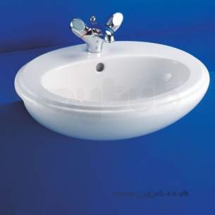 Armitage Shanks Luxury Sanitaryware -  Armitage Shanks Accolade S2418 560mm Two Tap Holes Semi-countertop Basin Wh