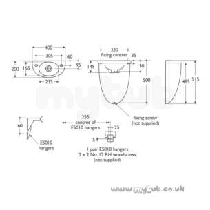 Ideal Standard Luxury -  Ideal Standard Space E6177 Two Tap Holes Micro Basin And Shroud Wh