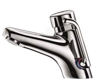 Delabie Basin Mixers -  Delabie Tempomix 2 Basin Mixer F3/8 Inch 7sec Time Flow Plus Stopcocks Lh