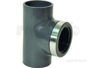 Georg Fischer Upvc Fittings and Valves Metric -  Georg Fischer Upvc 90d P/t Eq Tee 212002 12x1/4 721200204