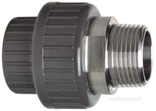 Georg Fischer Upvc Fittings and Valves Metric -  Georg Fischer Upvc /ss Adp Union 721540705 16x3/8 721540705