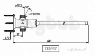 Delabie Accessories and Miscellaneous -  Knee Operated Valve Straight Chrome Plated 1/2