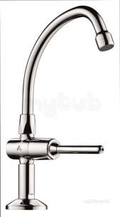 Delabie Basin Taps -  Delabie Tempostop Pillar Basin Tap M1/2 Inch Swan Neck Spout Lever L150