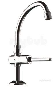 Delabie Basin Taps -  Delabie Tempostop Pillar Basin Tap M1/2 Inch Swan Neck Spout Lever L200