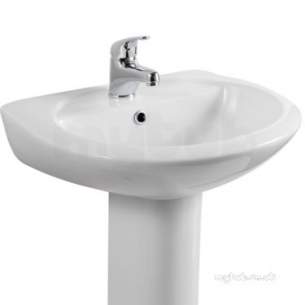 Eastbrook Sanitary Ware -  Loire 535 Basin One Tap Hole White 75.0003