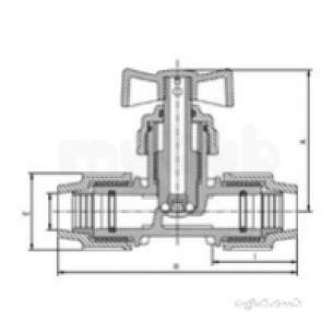 Plasson Fittings -  3/4 Inch Plasson N/gauge Inline Valve 7509