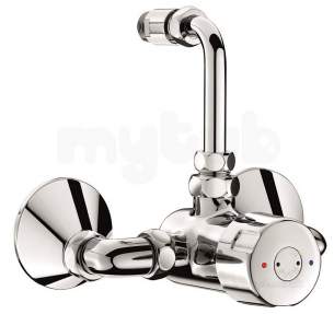 Delabie Brassware -  Delabie Tempomix Exposed Shower Mixer M1/2 Inch 30sec Plus Offset Unions