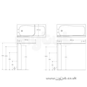 Trevi Shower Enclosures -  Armitage Shanks Connect L8404 Alcove Showr Guard Svr/clr