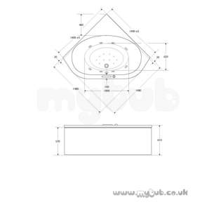 Ideal Standard Art and design Baths -  Ideal Standard Tonic 1400mm Corner Bath K646501