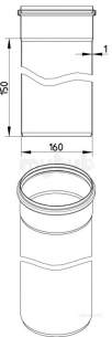 Blucher Europipe Range -  160mm Pipe Apr 150mm Long 811.015.160