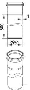 50mm Pipe Apr 500mm Long 811.050.050 S