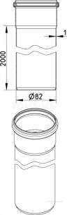 Blucher Drainage -  82mm Pipe Apr 2000mm Long 811.200.082 S