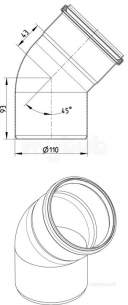 Blucher Drainage -  Blucher 45 Deg Bend-110mm 820.045.110 S