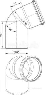 Blucher Drainage -  68 Deg Bend-110mm 316 820.068.110 S