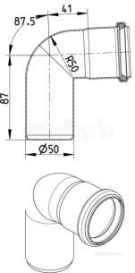 Blucher Drainage -  87.5 Deg Bend-50mm 820.090.050 S