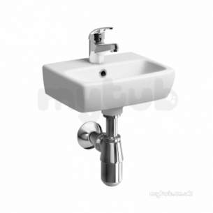 Twyford Mid Market Ware -  E100 Square Hr Basin 360x280 One Tap Hole White