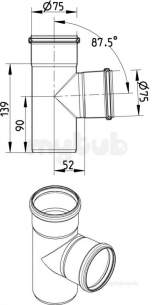 Blucher Europipe Range -  Blucher 75x75x75 S/s Branch 830.075.075