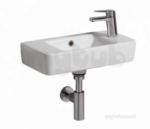 Twyford Mid Market Ware -  E200 Washbasin 500x250 One Tap Hole White