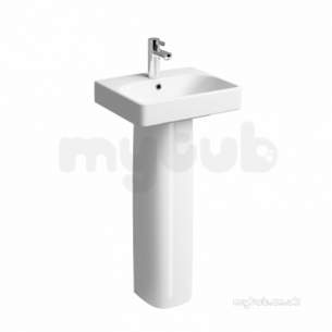 Twyford Mid Market Ware -  E500 Square Hr Basin 450x360mm One Tap Hole White