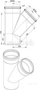 Blucher Europipe Range -  45deg Branch 250 X 250mm 838.250.250 S