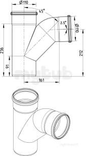 Blucher Europipe Range -  Blucher 100mm 87.5 Deg Swept Branch