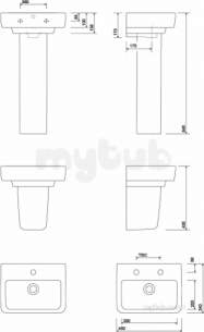 Twyford Mid Market Ware -  E200 Hr Washbasin 450x340 One Tap Hole White