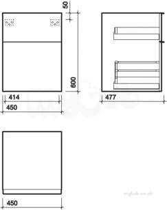 Twyford Moda Sanitaryware -  3d Side Cabinet Alpine White 840045