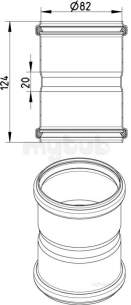 Blucher Europipe Range -  Double Coupling-82mm 841.082.082 S