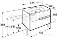 Roca Furniture and Vanity Basins -  Roca Victoria-n Unik 800mm 2d Oak
