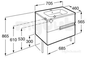 Roca Furniture and Vanity Basins -  Roca Victoria-n Unik 700mm 2d Grey