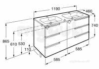 Roca Furniture and Vanity Basins -  Victoria-n Unik 1200mm 3d Gloss White