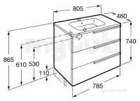 Roca Furniture and Vanity Basins -  Roca Victoria-n Unik 800mm 3d Grey