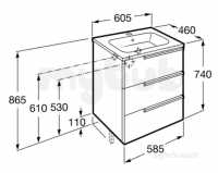 Roca Furniture and Vanity Basins -  Roca Victoria-n Unik 600mm 3d Grey