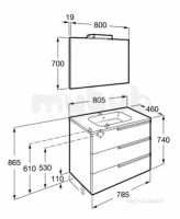 Roca Furniture and Vanity Basins -  Victoria-n Pack 800mm 3d Wenge 855847154