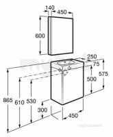 Roca Furniture and Vanity Basins -  Mini Basin Plus Unit And Mirrored Cabinet Wht