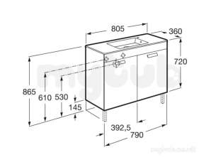 Roca Furniture and Vanity Basins -  Debba Compact Unik 800mm Unit 2dr Antrct