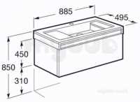 Roca Furniture and Vanity Basins -  Stratum 900x500 Base Unit And Light A/wlnt